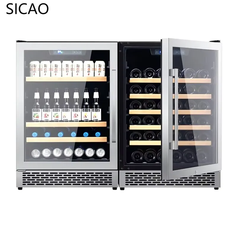 Wine Beer Dual Zone - 2 Door Wine Beer Fridge Glass