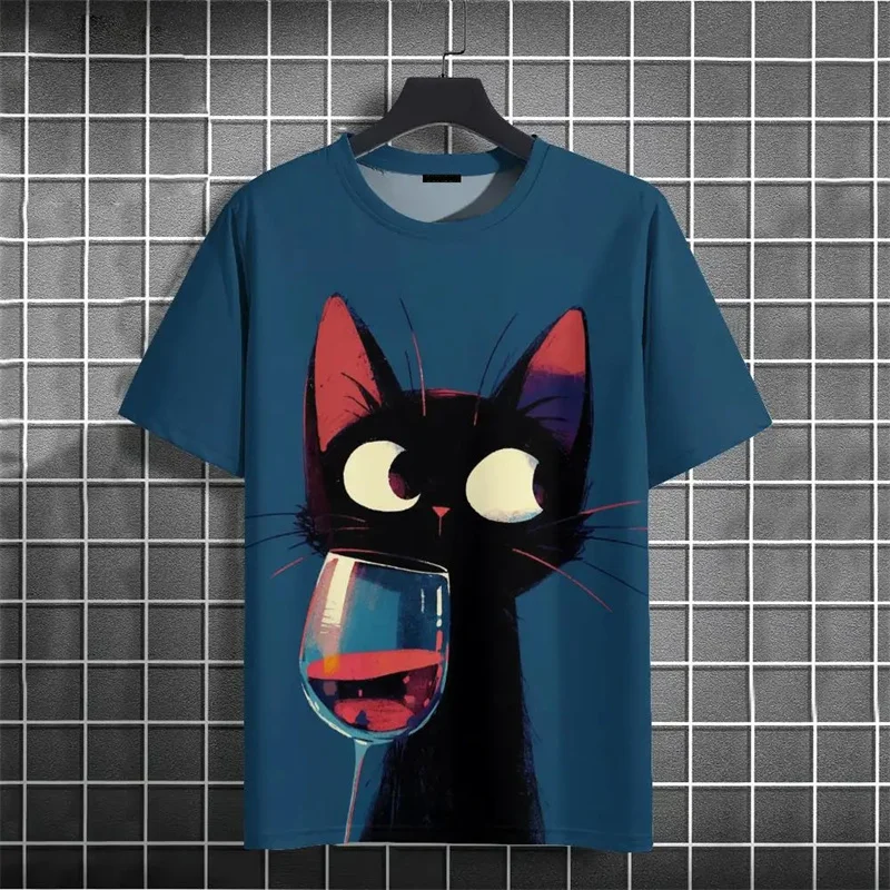 Wine & Beer Shop Photos - Funny Black Cat Wine Glass Art