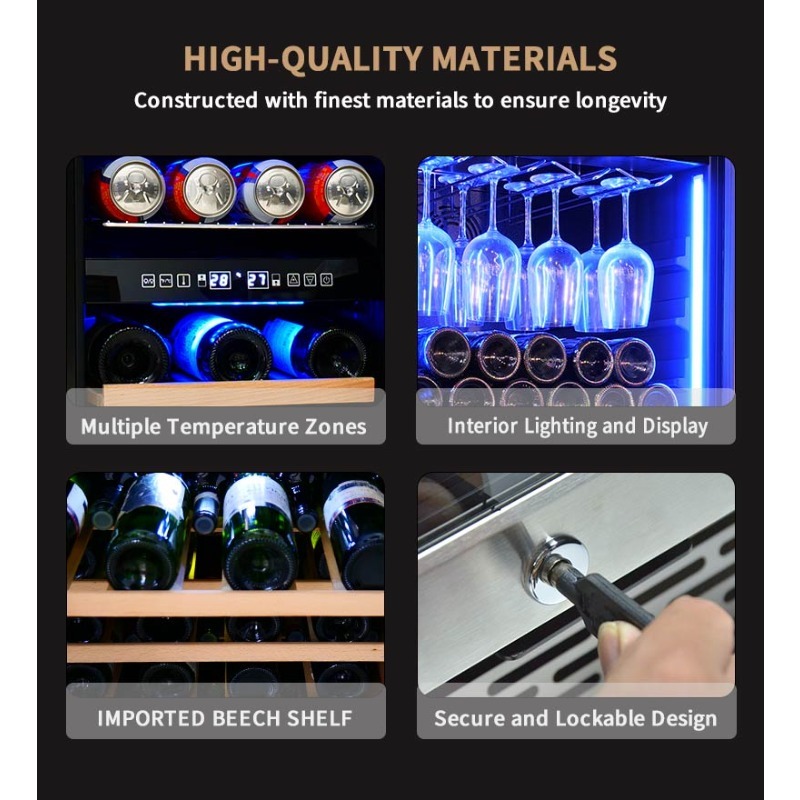 Airo 120V 66 Bottles Wine and  - огляд і ціна Wine Beer Dual Zone