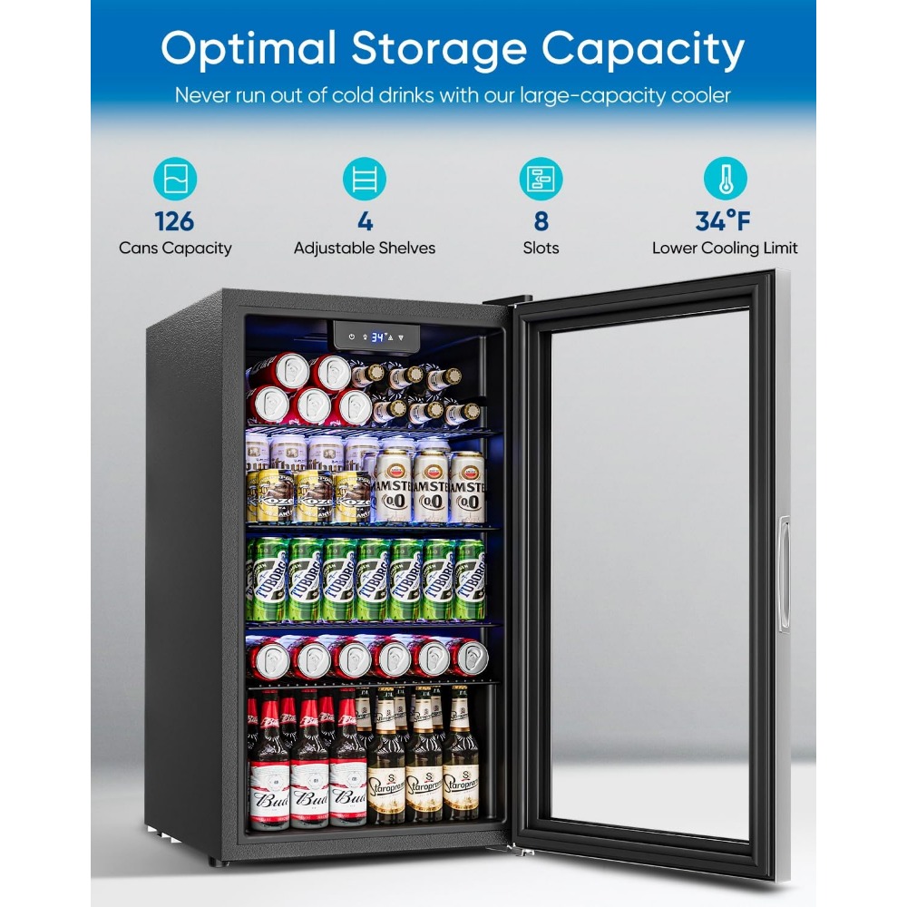 Beverage Refrigerator Cooler - - огляд і ціна Wine Beer Fridge Small