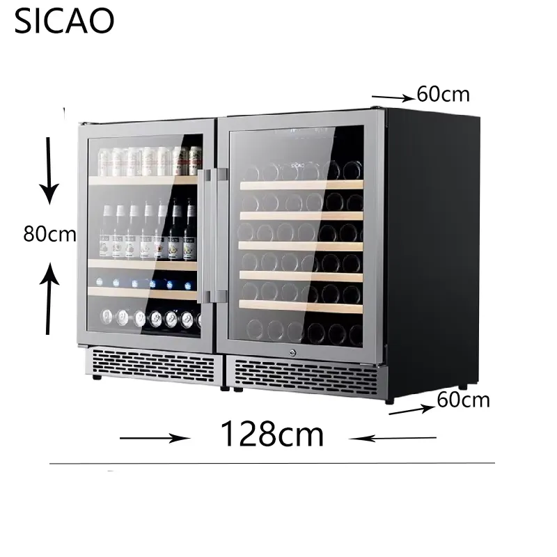 2 Door Wine Beer Fridge Glass  - огляд і ціна Wine Beer Cooler Fridge