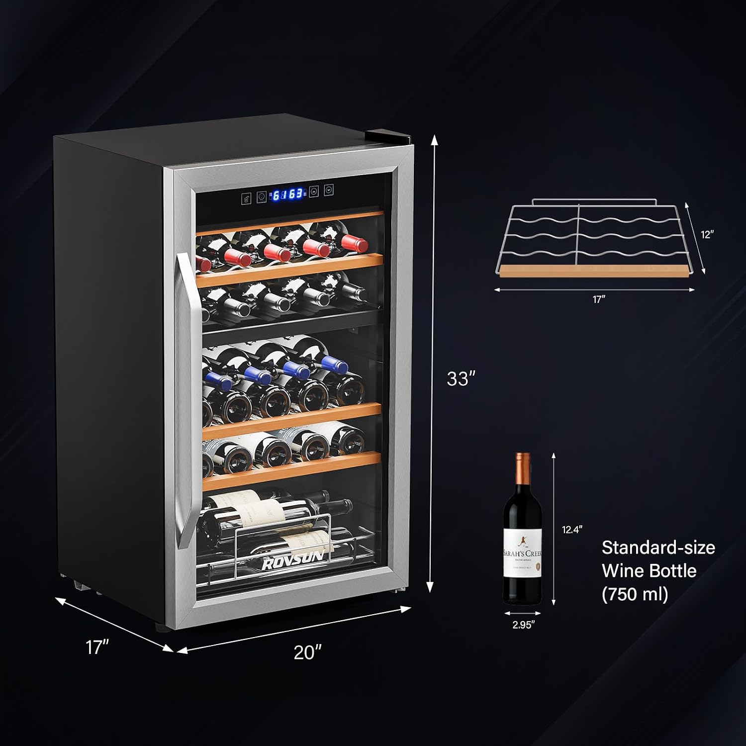 33 Bottle Dual Zone Wine Coole - огляд і ціна Wine Beer Dual Zone