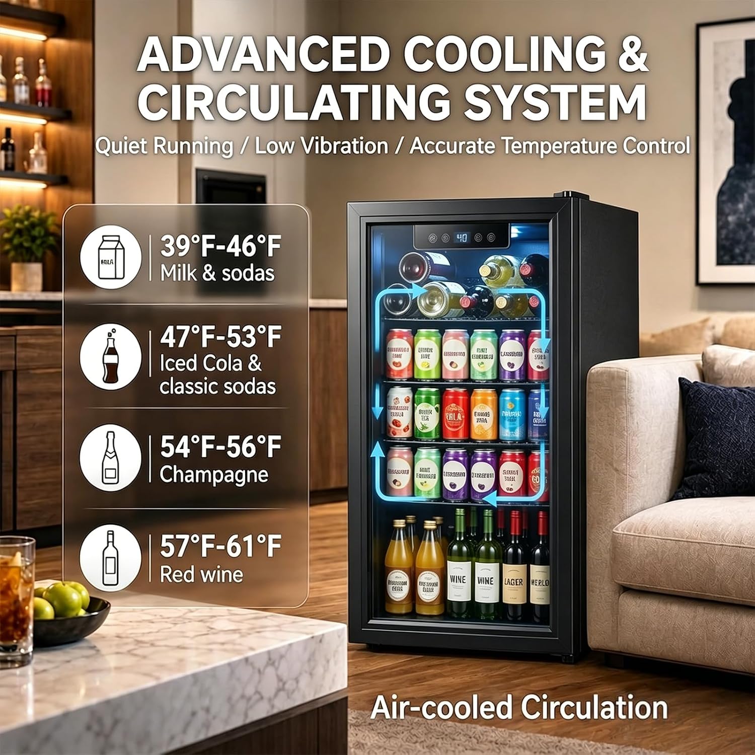 3.2 Cu.Ft Beverage Fridge with - огляд і ціна Wine Beer Fridge