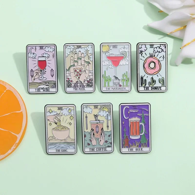 Custom Tarot Enamel Pins Beer  - огляд і ціна Wine Beer Pizza