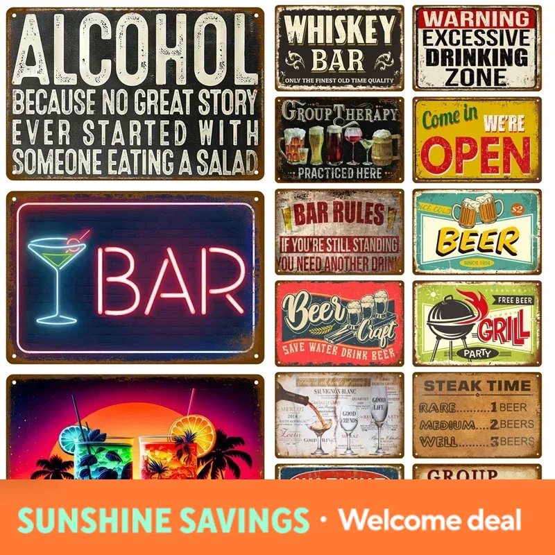 Metal Sign Whiskey Wine Alcoho - огляд і ціна Wine Beer Brand