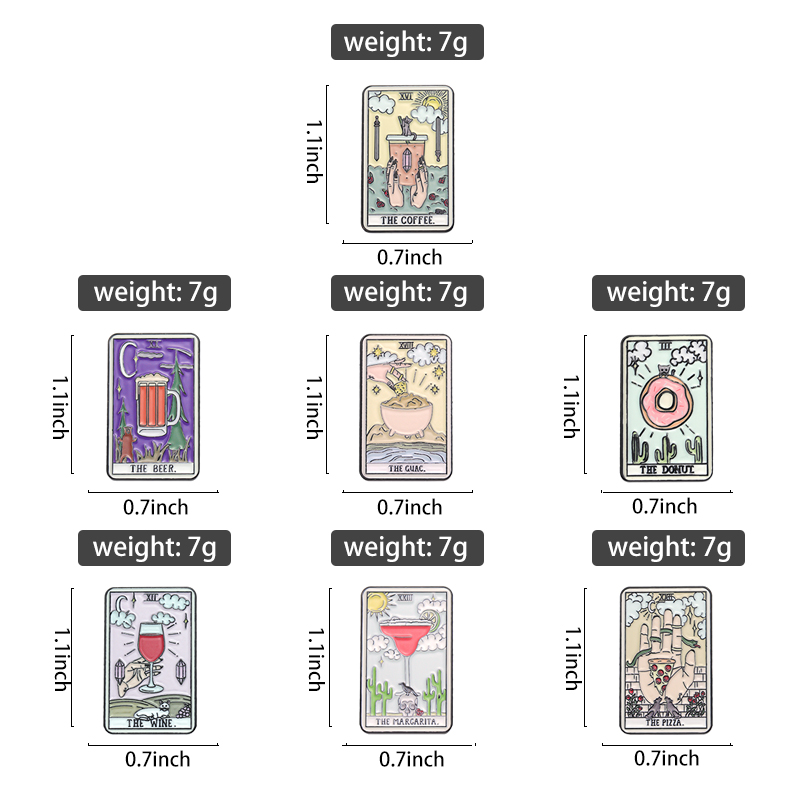 Tarot Enamel Pin Badge Card Cu - огляд і ціна Wine Beer Pizza